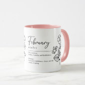 Februari Geboorte Maand Bloem Violet Minimalist Mok (Voorkant rechts)