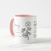 Februari Geboorte Maand Bloem Violet Minimalist Mok (Voorkant links)