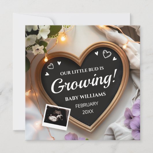 Februari Geboortebloem Baby Aankondiging (Voorkant)