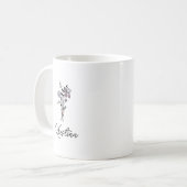 Februari Geboortebloem & Elegante Script Naam Koffiemok (Voorkant links)