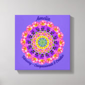 Februari Geboortebloem Gepersonaliseerde Mandala Z Canvas Afdruk (Voorkant)