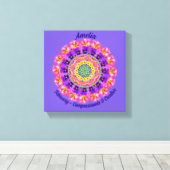 Februari Geboortebloem Gepersonaliseerde Mandala Z Canvas Afdruk (Insitu (Houten vloer))