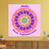 Februari Geboortebloem Gepersonaliseerde Mandala Z Canvas Afdruk (Insitu (Woonkamer))