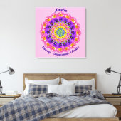Februari Geboortebloem Gepersonaliseerde Mandala Z Canvas Afdruk (Insitu (Slaapkamer))