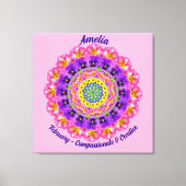 Februari Geboortebloem Gepersonaliseerde Mandala Z Canvas Afdruk (Voorkant)
