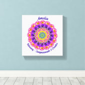 Februari Geboortebloem Gepersonaliseerde Mandala Z Canvas Afdruk (Insitu (Houten vloer))