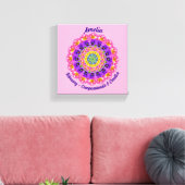 Februari Geboortebloem Gepersonaliseerde Mandala Z Canvas Afdruk (Insitu (Woonkamer))