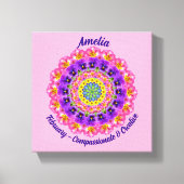 Februari Geboortebloem Gepersonaliseerde Mandala Z Canvas Afdruk (Voorkant)