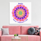 Februari Geboortebloem Gepersonaliseerde Mandala Z Canvas Afdruk (Insitu (Woonkamer))