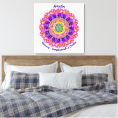 Februari Geboortebloem Gepersonaliseerde Mandala Z Canvas Afdruk (Insitu (Slaapkamer))