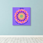 Februari Geboortebloem Gepersonaliseerde Mandala Z Canvas Afdruk (Insitu (Houten vloer))