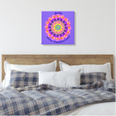Februari Geboortebloem Gepersonaliseerde Mandala Z Canvas Afdruk (Insitu (Slaapkamer))