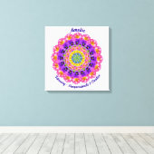 Februari Geboortebloem Gepersonaliseerde Mandala Z Canvas Afdruk (Insitu (Houten vloer))
