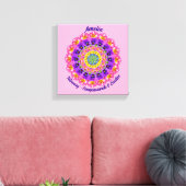 Februari Geboortebloem Gepersonaliseerde Mandala Z Canvas Afdruk (Insitu (Woonkamer))