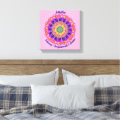 Februari Geboortebloem Gepersonaliseerde Mandala Z Canvas Afdruk (Insitu (Slaapkamer))