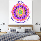 Februari Geboortebloem Gepersonaliseerde Mandala Z Canvas Afdruk (Insitu (Slaapkamer))