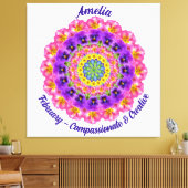 Februari Geboortebloem Gepersonaliseerde Mandala Z Canvas Afdruk (Insitu (Woonkamer))