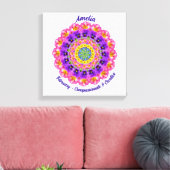 Februari Geboortebloem Gepersonaliseerde Mandala Z Canvas Afdruk (Insitu (Woonkamer))