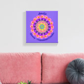 Februari Geboortebloem Gepersonaliseerde Mandala Z Canvas Afdruk (Insitu (Woonkamer))