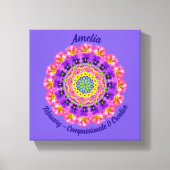 Februari Geboortebloem Gepersonaliseerde Mandala Z Canvas Afdruk (Voorkant)