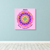 Februari Geboortebloem Gepersonaliseerde Mandala Z Canvas Afdruk (Insitu (Houten vloer))