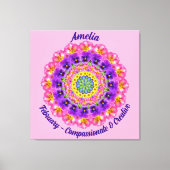 Februari Geboortebloem Gepersonaliseerde Mandala Z Canvas Afdruk (Voorkant)