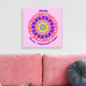 Februari Geboortebloem Gepersonaliseerde Mandala Z Canvas Afdruk (Insitu (Woonkamer))