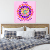 Februari Geboortebloem Gepersonaliseerde Mandala Z Canvas Afdruk (Insitu (Slaapkamer))