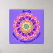 Februari Geboortebloem Gepersonaliseerde Mandala Z Canvas Afdruk (Voorkant)