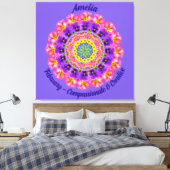 Februari Geboortebloem Gepersonaliseerde Mandala Z Canvas Afdruk (Insitu (Slaapkamer))