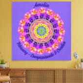 Februari Geboortebloem Gepersonaliseerde Mandala Z Canvas Afdruk (Insitu (Woonkamer))