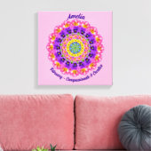 Februari Geboortebloem Gepersonaliseerde Mandala Z Canvas Afdruk (Insitu (Woonkamer))