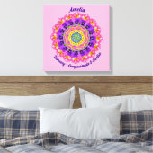 Februari Geboortebloem Gepersonaliseerde Mandala Z Canvas Afdruk (Insitu (Slaapkamer))