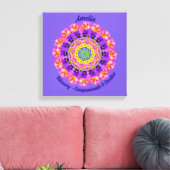 Februari Geboortebloem Gepersonaliseerde Mandala Z Canvas Afdruk (Insitu (Woonkamer))
