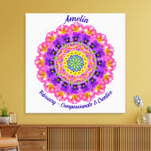 Februari Geboortebloem Gepersonaliseerde Mandala Z Canvas Afdruk (Insitu (Woonkamer))