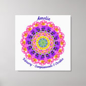 Februari Geboortebloem Gepersonaliseerde Mandala Z Canvas Afdruk (Voorkant)