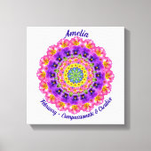 Februari Geboortebloem Gepersonaliseerde Mandala Z Canvas Afdruk (Voorkant)