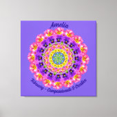 Februari Geboortebloem Gepersonaliseerde Mandala Z Canvas Afdruk (Voorkant)