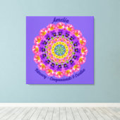 Februari Geboortebloem Gepersonaliseerde Mandala Z Canvas Afdruk (Insitu (Houten vloer))