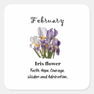 Februari Geboortebloem Iris Sticker