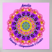 Februari Geboortebloem Quote Kinder kinderkamer Poster (Voorkant)