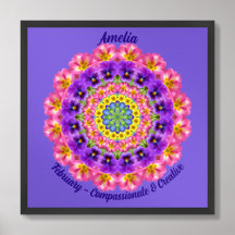 Februari Geboortebloem Quote Kinder kinderkamer