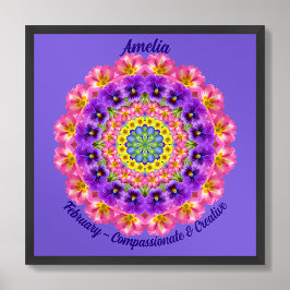 Februari Geboortebloem Quote Kinder kinderkamer Poster