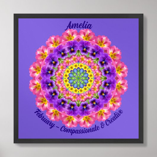 Februari Geboortebloem Quote Kinder kinderkamer Poster