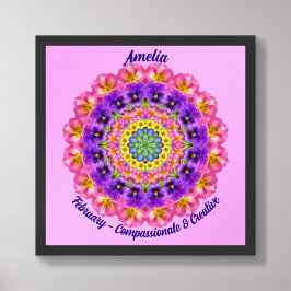 Februari Geboortebloem Quote Kinder kinderkamer Poster