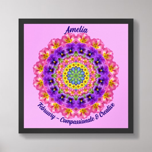 Februari Geboortebloem Quote Kinder kinderkamer Poster