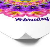 Februari Geboortebloem Quote Kinder kinderkamer Poster (Hoek)