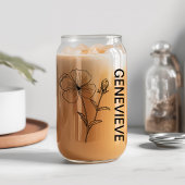 Februari Geboortebloem Violet met aangepaste naam Blikvorm Glas