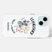 FEBRUARI Geboortemaand Bloem Aangepaste naam Case-Mate iPhone Case (Achterkant (horizontaal))