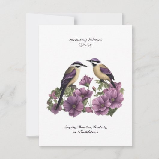 Februari Geboortemaand Bloem gepersonaliseerde ver (Voorkant)